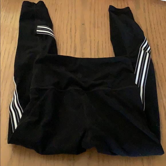 Athleta Black w/Stripes Capri Pants Leggings XXS - Picture 2 of 4